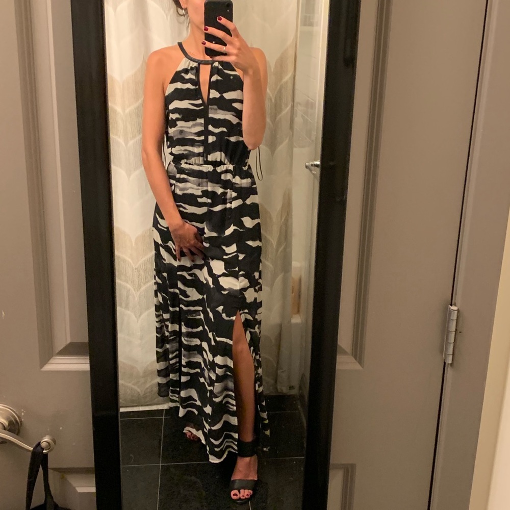 Black grey maxi dress